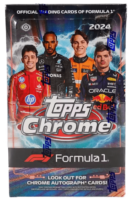 2024 Topps Chrome F1 Hobby Box (12 Packs Per Box, 8 Cards Per Pack)