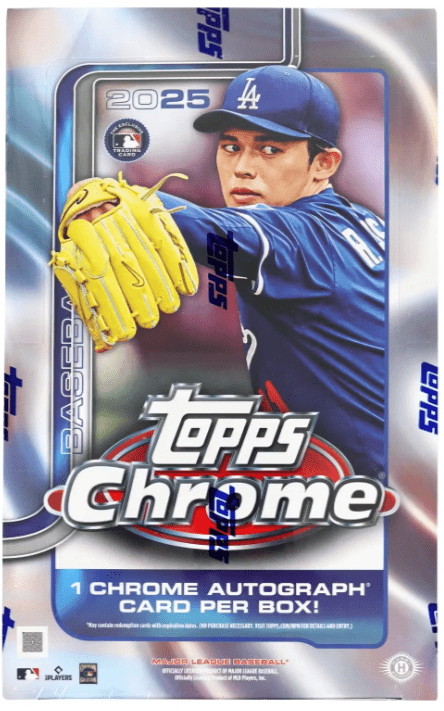 2025 Topps Chrome Baseball Hobby Box (20 Packs Per Box, 4 Cards Per Pack)
