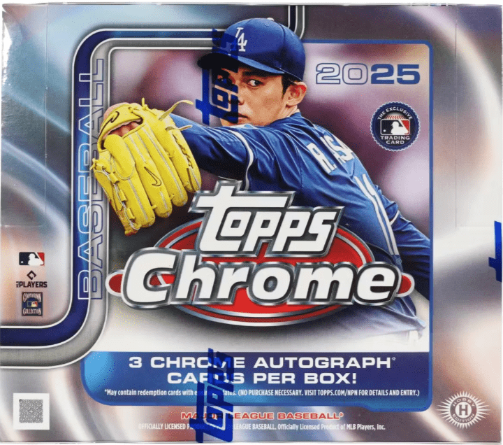 2025 Topps Chrome Jumbo Hobby Box (12 Packs Per Box, 11 Cards Per Pack)