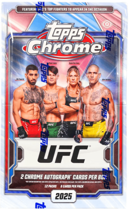 2025 Topps Chrome UFC Hobby Box (12 Packs Per Box, 8 Cards Per Pack)