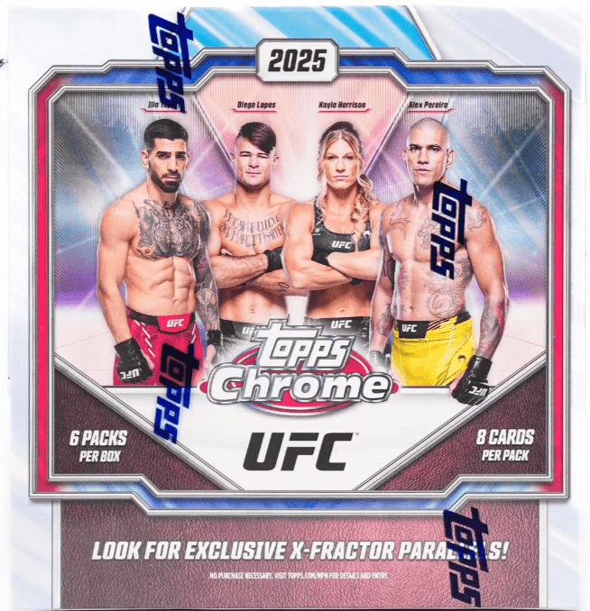 2025 Topps Chrome UFC Mega Box (6 Packs Per Box, 8 Cards Per Pack)