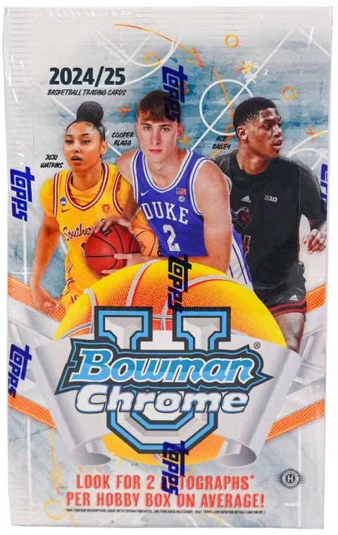 2024-25 Bowman Chrome U Basketball Hobby Box (24 Packs Per Box, 4 Cards Per Pack)