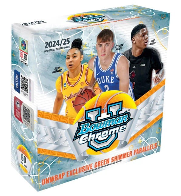 2024-25 Bowman Chrome U Basketball Mega (6 packs per box, 10 cards per pack)