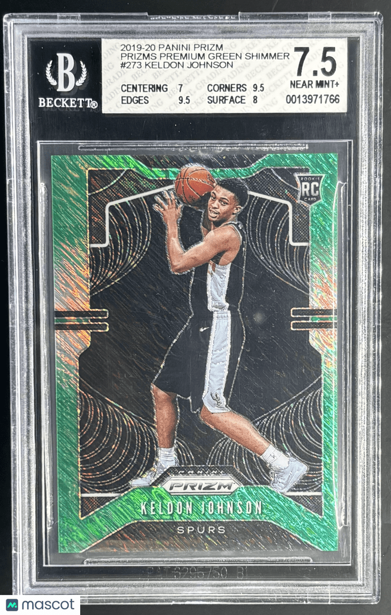 2019-20 Panini Prizm Prizms Premium Green Shimmer Keldon Johnson 