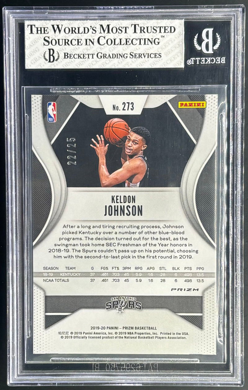 2019-20 Panini Prizm Prizms Premium Green Shimmer Keldon Johnson 