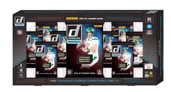2024 Panini Donruss NFL Trading Card Bundle (8 Packs Per Box, 10 Cards Per Pack, PLUS One Oversized Downtown!)