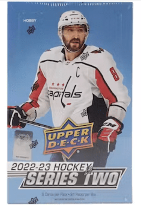 2022-23 Upper Deck Series 2 Hockey Hobby Box (8 Cards Per Pack, 24 Packs Per Box)