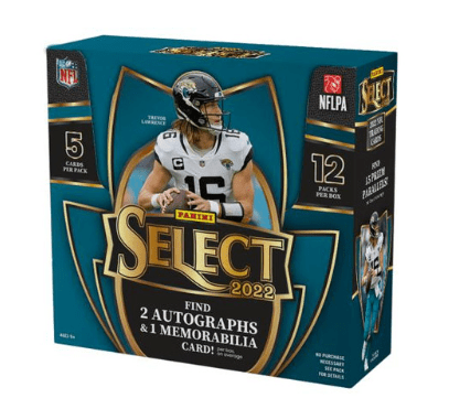 2022 Panini Select Football Hobby Box (5 Cards Per Pack, 12 Packs Per Box)