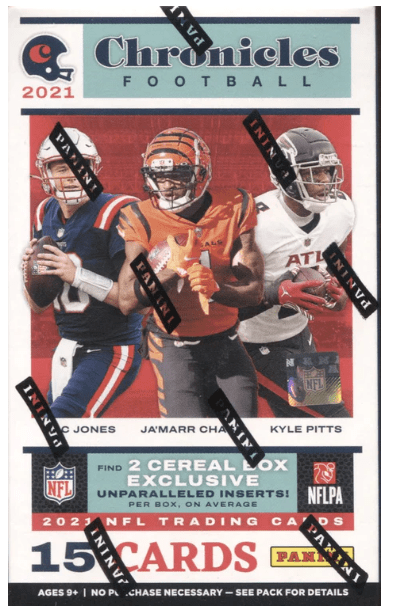 2021 PANINI CHRONICLES FOOTBALL CEREAL BOX (15 cards per box)