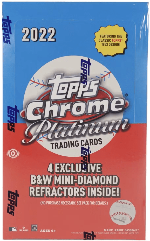 2022 Topps Chrome Platinum Anniversary Baseball Hobby LITE Box (4 Cards Per Pack, 16 Packs Per Box)
