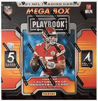 2021 Panini Playbook Football Mega Box (4 Packs Per Box, 5 Cards Per Pack)