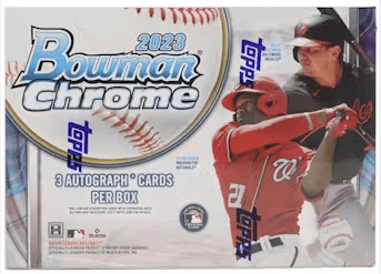 2023 Bowman Chrome Baseball HTA Choice Box Presell (3 Cards Per Box)