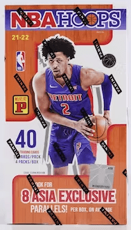 2021/22 Panini NBA Hoops Basketball Asia Box (4 Packs Per Box, 10 Cards Per Pack)