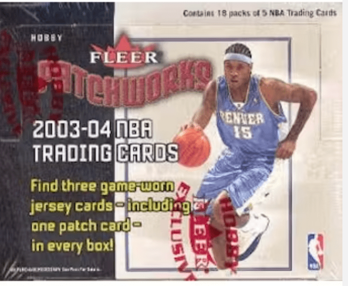 2003/04 Fleer Patchworks Basketball Hobby Box (18 packs per box, 5 cards per pack)