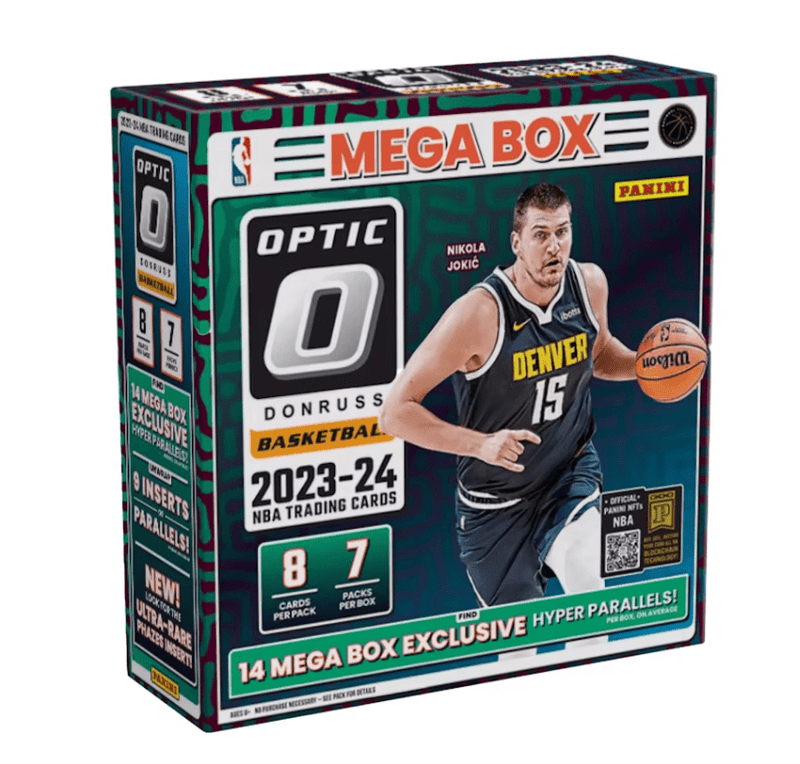 2023-24 Panini Optic Basketball Hyper Parallel Mega Box (7 Packs, 8 Cards Per Pack)