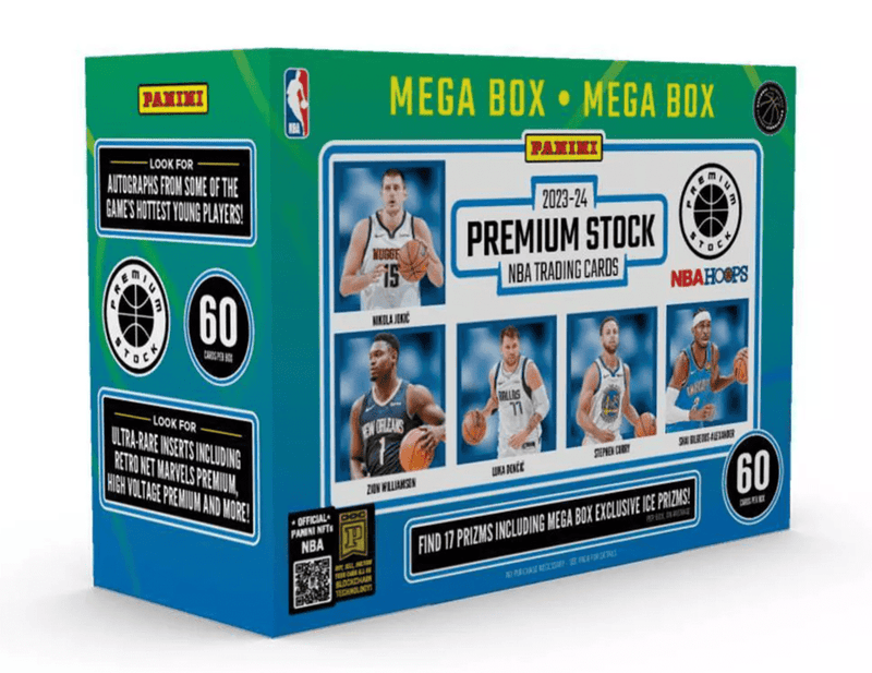 2023-24 Panini Hoops Premium Stock Mega Box (6 Packs, 10 Cards Per Pack)
