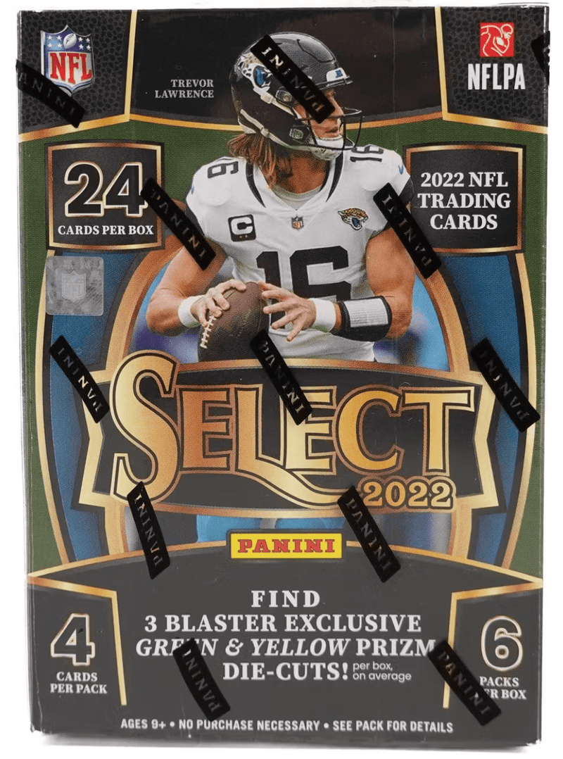 2022 Panini Select Football 6-Pack Blaster Box (Green & Yellow Die-Cuts!)(6 Packs Per Box, 4 Cards Per Pack)