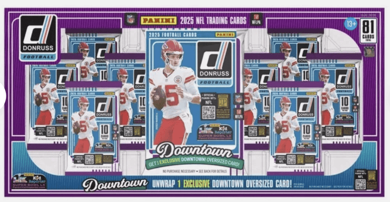 2025 Panini Donruss Football Bundle (8 Donruss football packs 10 Cards Per Pack)