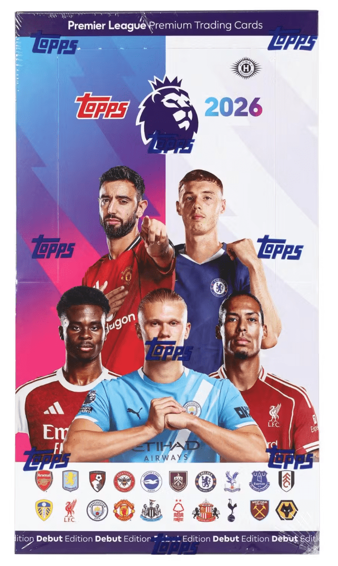 2025/26 Topps Premier League EPL Soccer Hobby Box (8 Packs Per Box, 25 Cards Per Pack + 3-Card Black Edge Pack)