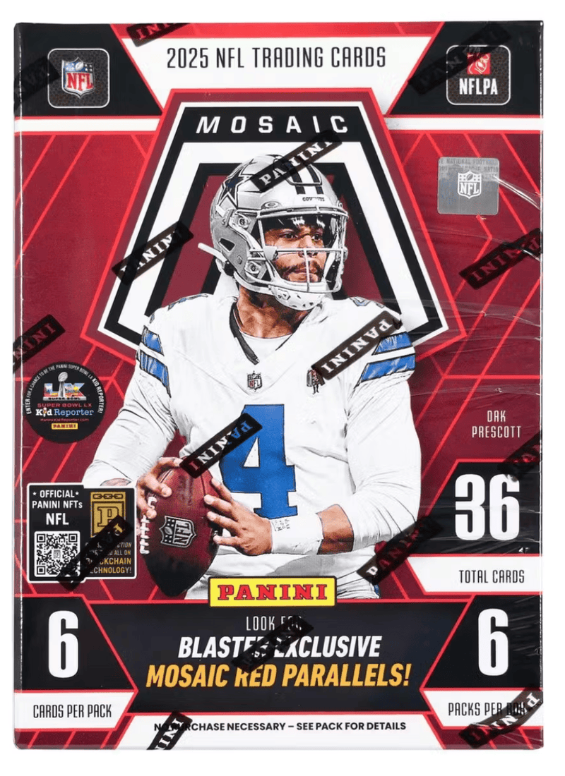 2025 Panini Mosaic Football 6-Pack Hobby Blaster Box (6 Packs Per Box, 6 Cards Per Pack)