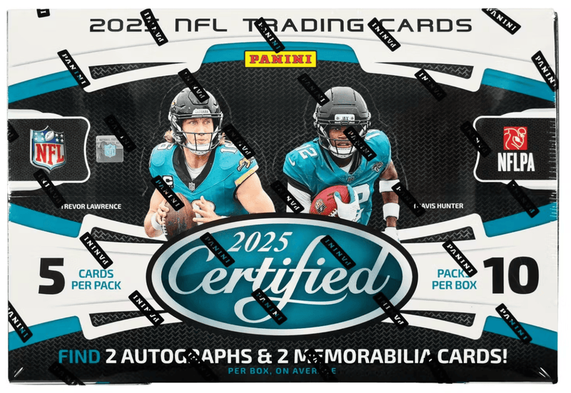2025 Certified Football Hobby Box (10 Packs Per Box, 5 Cards Per Pack)