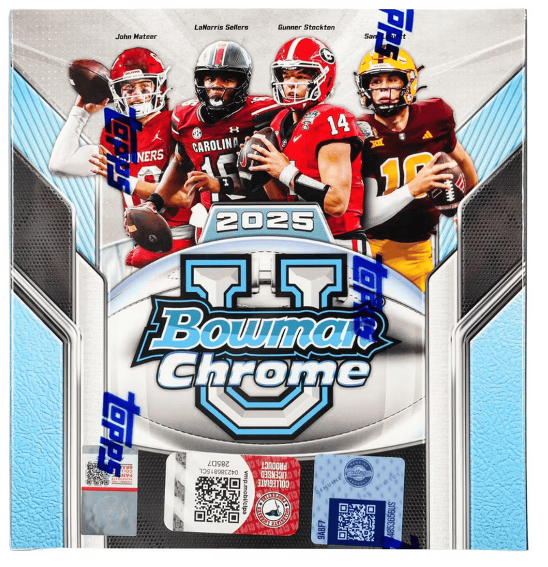 2025 Bowman University Chrome Football Mega  (6 Packs Per Box, 10 Cards Per Pack)