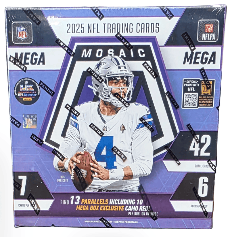 2025 Panini Mosaic Football Hobby Mega (6 Packs Per Box, 7 Cards Per Pack)