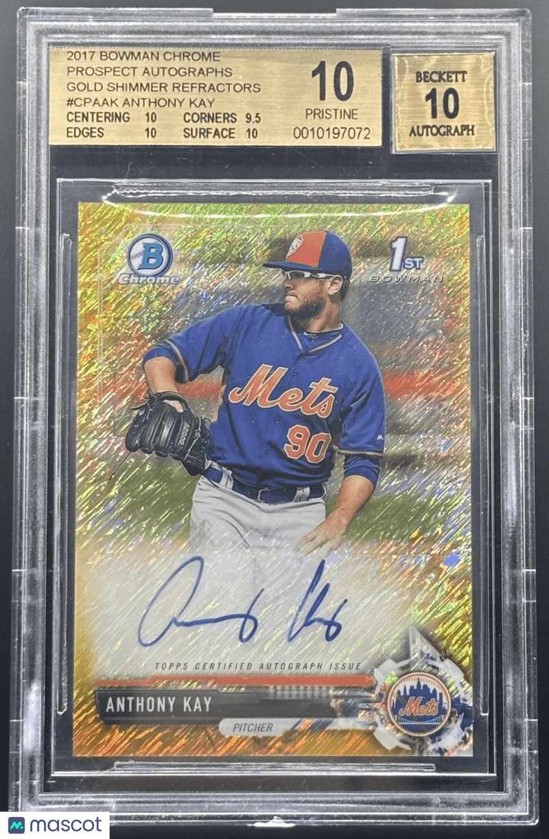 2017 Bowman Chrome Prospect Auto Gold Shimmer Anthony Kay 