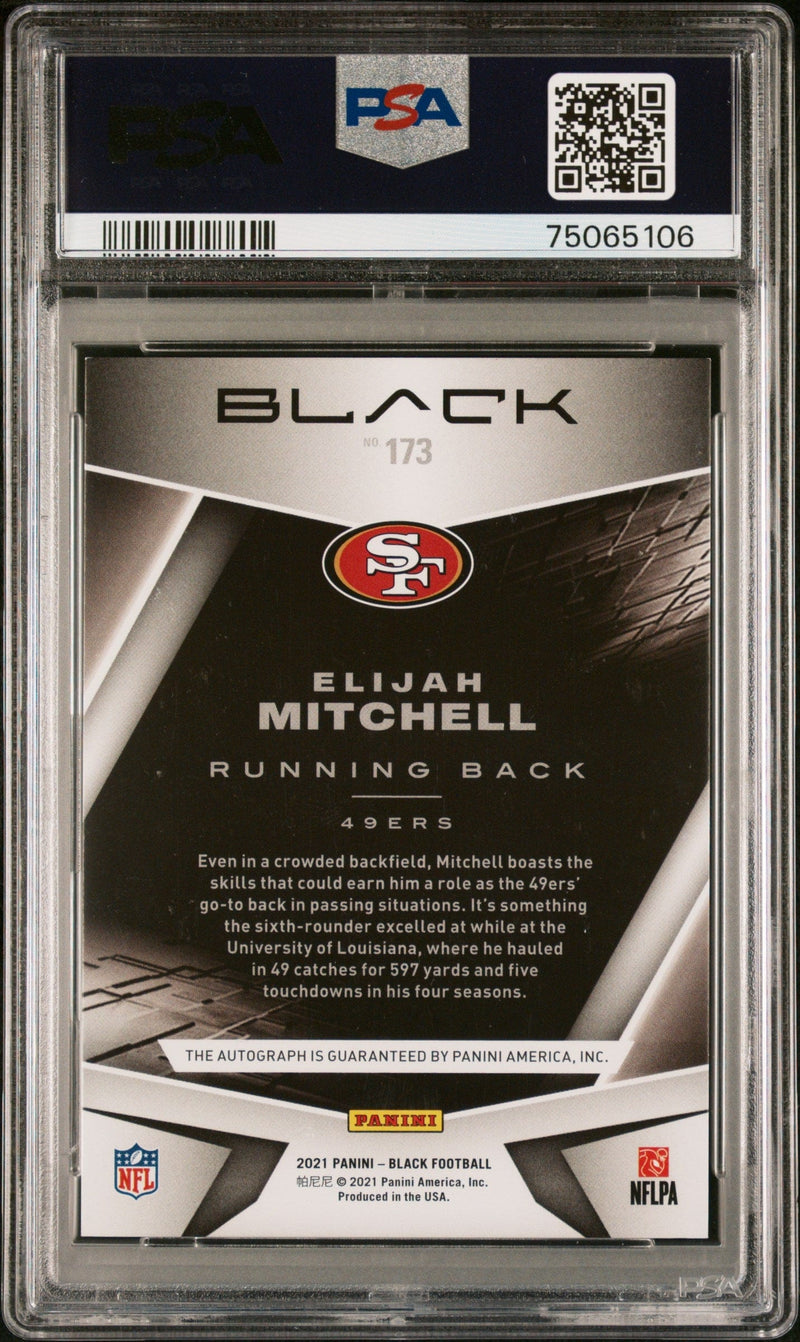 2021 Panini Black Elijah Mitchell Rookie Gold Auto /5 