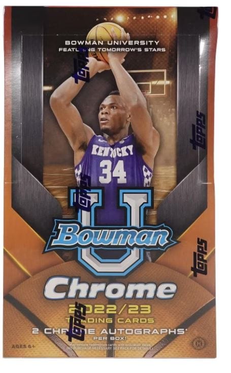 2022/23 Bowman University Chrome Basketball Hobby Box (24 Packs Per Box, 4 Cards Per Pack)