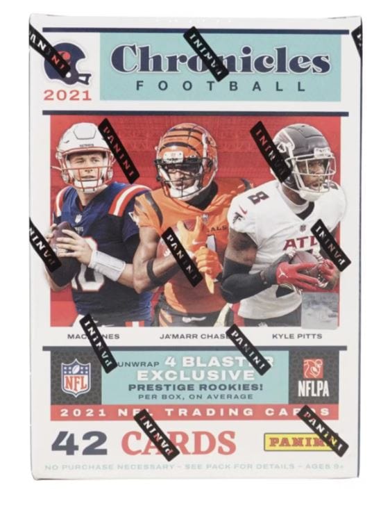 2021 Panini Chronicles Football Blaster (Pink Parallels) (6 packs per box. 7 cards per pack)