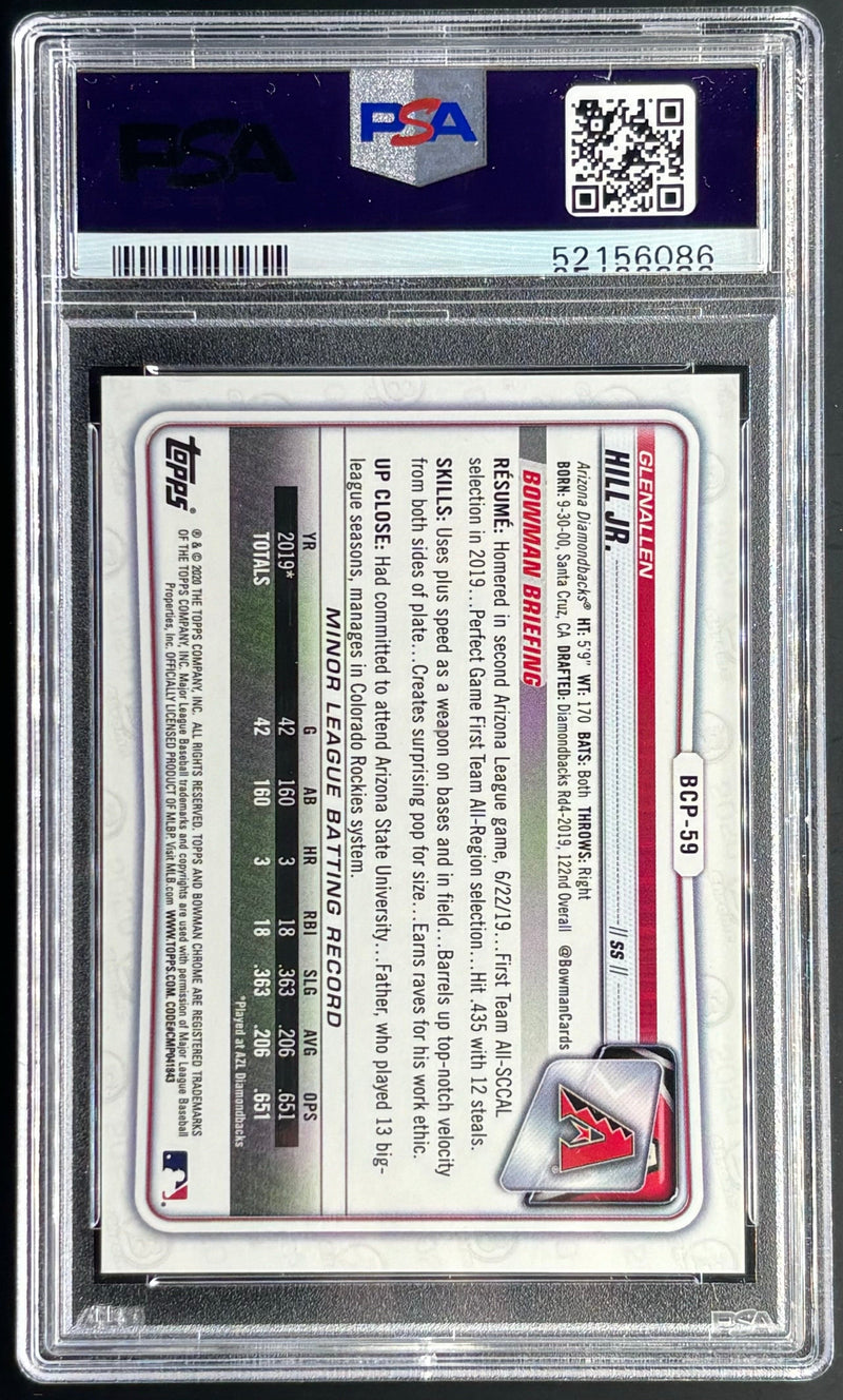 2020 Bowman Chrome Sapphire Glenallen Hill JR. /75 1st Orange Card 