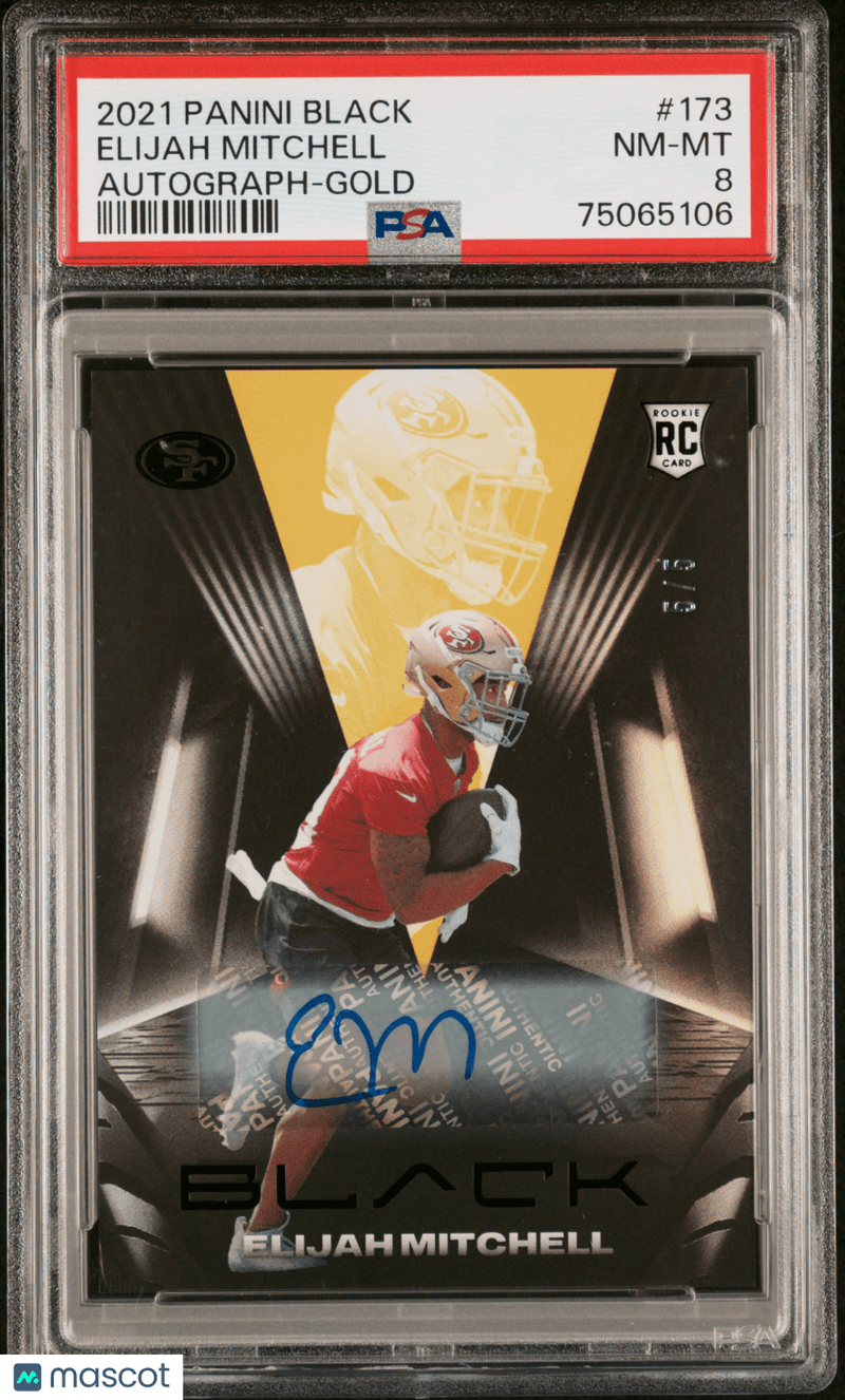 2021 Panini Black Elijah Mitchell Rookie Gold Auto /5 