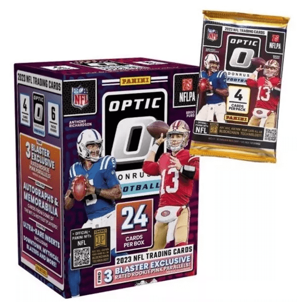 2023 Donruss Optic NFL Blaster Box PINK PARALLELS (4 Cards Per Pack, 6 Packs Per Box)