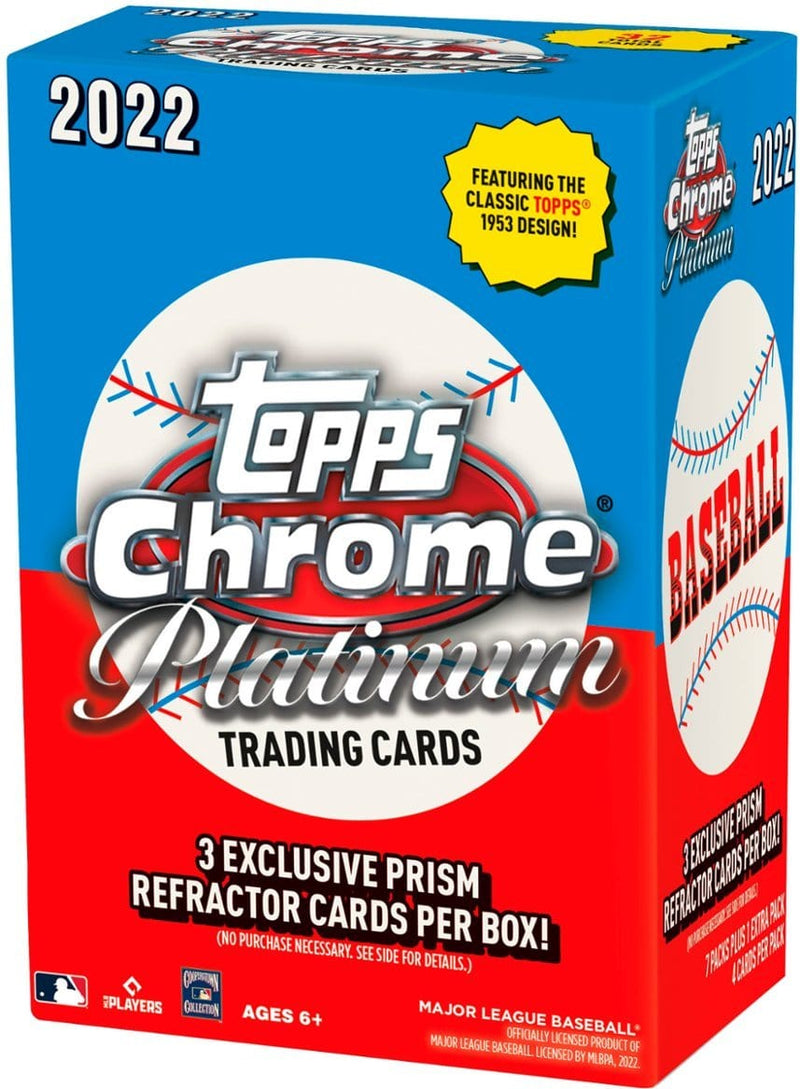 2022 Topps Chrome Platinum Anniversary Baseball Blaster Box (4 Cards Per Pack, 8 Packs Per Box))