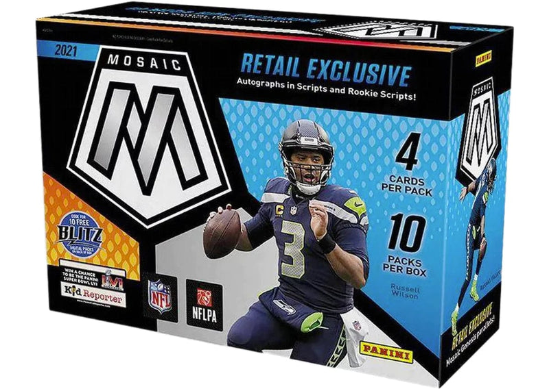 2021 Panini Mosaic Football Mega Box (10 packs per box, 4 cards per pack)