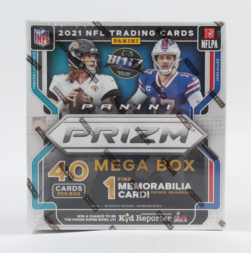 2021 Prizm Football Mega Box (Neon Green Pulsar) (Recommended Age: 15+ Years)