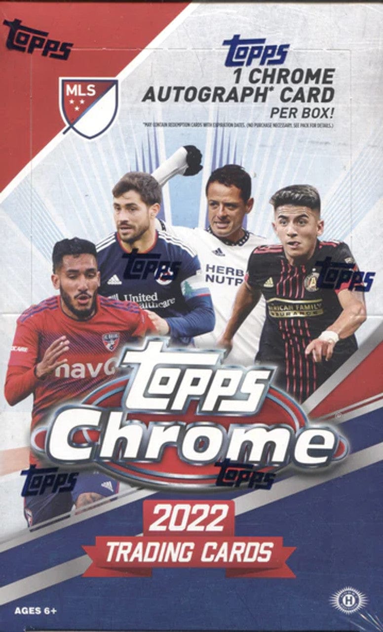 2022 Topps Chrome MLS Soccer Hobby Box (24 packs per box, 8 cards per pack)