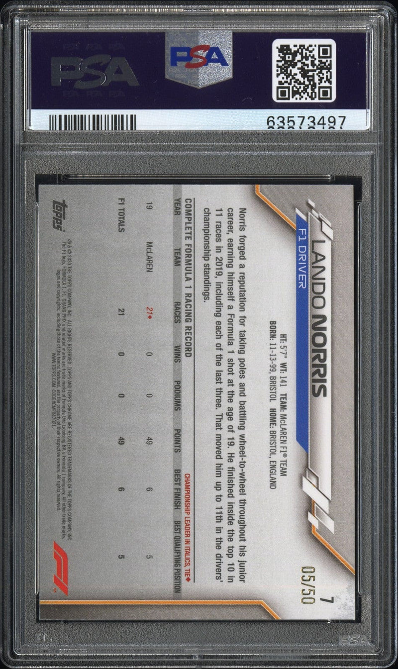 2020 Topps Chrome Formula 1 Sapphire Edition Lando Norris 