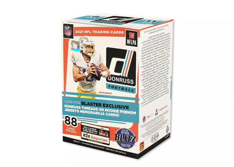 2021 Panini Donruss Football 11-Pack Blaster Box (8 Cards Per Pack, 11 Packs Per Box)